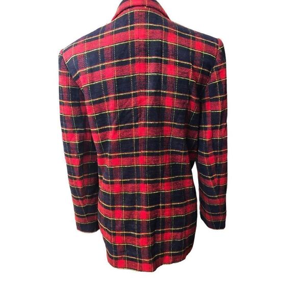Vintage JOAN LESLIE TARTAN CHRISTMAS PLAID JACKET BLAZER LINED SIZE 16 - Picture 8 of 14